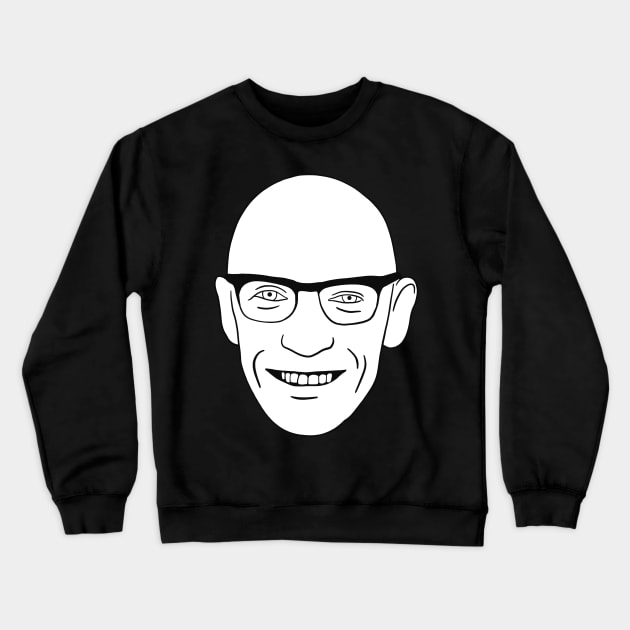 Foucault Minimal White Portrait Crewneck Sweatshirt by isstgeschichte
